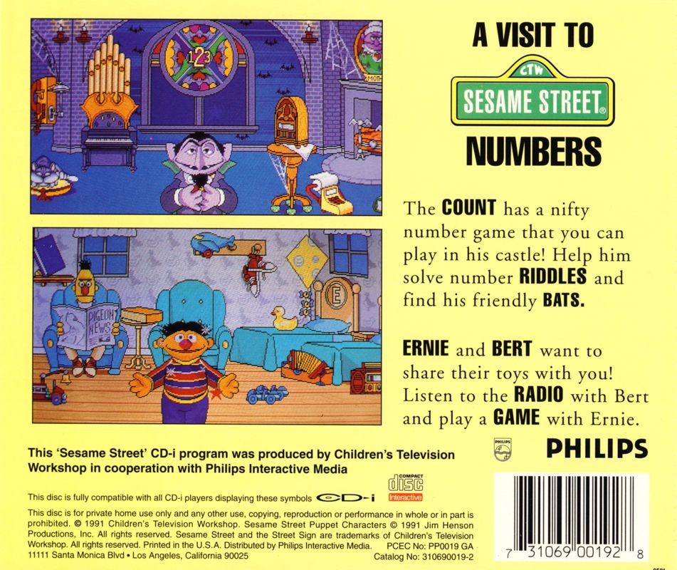 A Visit To Sesame Street: Numbers box art for CD-i